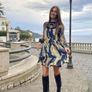 Reduced Gorgeous Zara Bloggers Insta Famous Navy & Gold Contrast Velvet & Embroidered Metallic Thread Tunic Dress   Size XL UK 14 Image 2