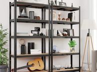 main image for ad LARGE storage racks, heavy-duty racks, set of 2, cellar shelves, 200 x 100 x 50 cm, up to 875 kg loadable, 5 adjustable shelves, metal shelves, plug-in shelves, workshop shelves, black