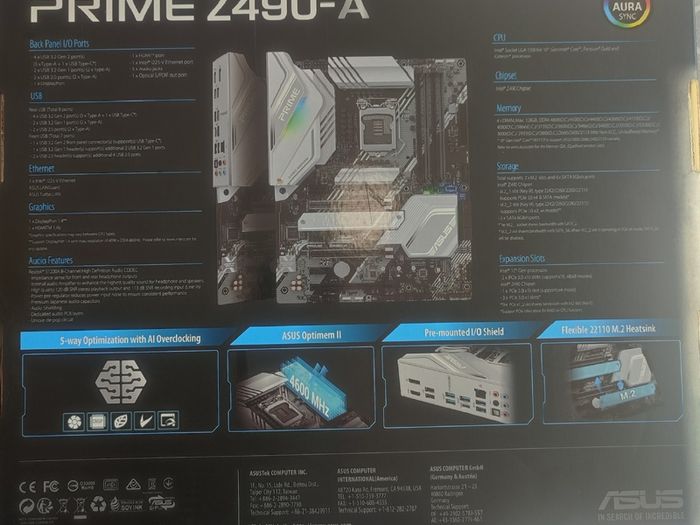 Intel I9-10850k, Asus Prime Z490-a & Asus Pce-ac68 Bundle