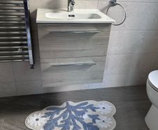 vanity unit and sink.