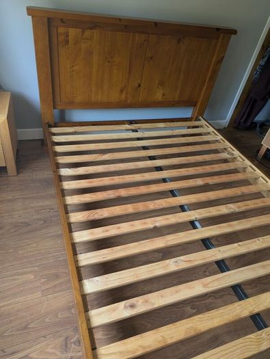 5 ft Bed frame -Dark Wood-EZ Living