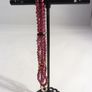 Double Strand Faceted Garnet Bead Bracelet, 925 Silver Clasp, 7in/18cm Image 3
