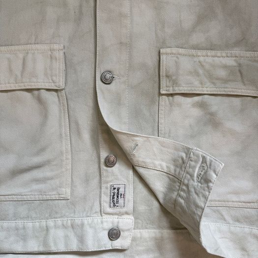 Zara Mens Ecru Denim Utility Gilet Off White or Cream Size XL