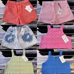 Zara Bundle Shorts & Crochet Cami Tops (age 13-14years)