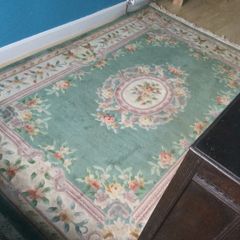 XL Pale Sage Woollen Rug