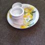 Judy Greene Pottery/ 2 candle holder/ Gentian design Image 2