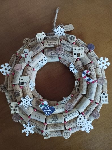 Recycled Wine Cork Wreath.