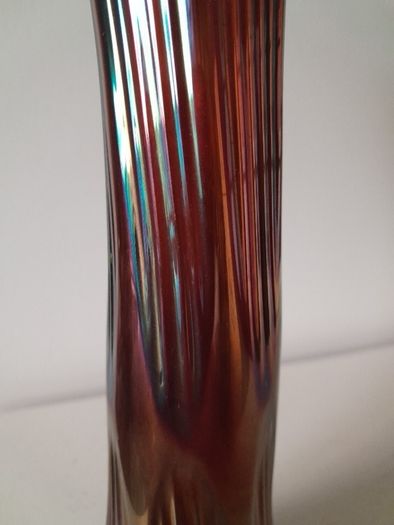 Vintage Fenton Carnival Ribbed Vase
