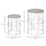 2-Piece Garden Table Set Coffee Tables Side Tables Retro Metal Wire Basket Garden Nesting Table Outdoor Balcony Metal Rose Gold Gray Image 2