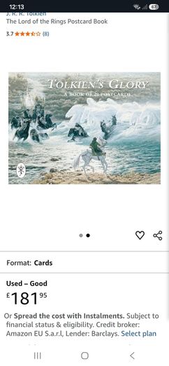 Very Rare Tolkien's Glory Lord of the Rings Postcards