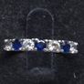 Vintage 9ct White Gold Blue & Clear Stone Eternity Ring  Size 53 Image 6