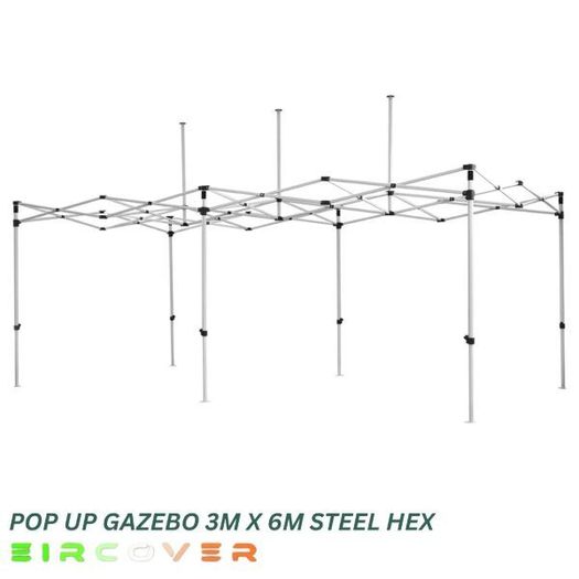 Gazebo Marquee Steel Hexagonal Frame 40mm 3m x 6m