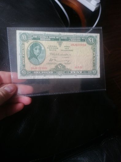 1971 Irish One Pound Banknote