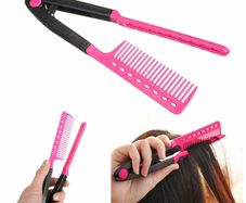 Comb V Type Hair Combs Styling Tool Straightener DIY Salon Hairdressing #Pink