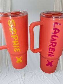Personalised water bottle name labels.