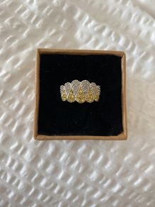 9 Carat Yellow Gold Diamond Ring. Size P1/2