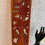 Hand Carved Long Balinese Wooden Sunflower Floral Relief Wall Art Decor Panel Image 7
