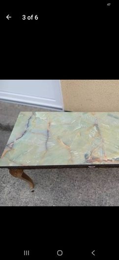 2 Vintage Marble Affect Coffee Tables