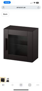 IKEA Brimnes Wall Cabinet with Glass Door (Black)