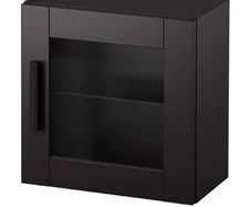 IKEA Brimnes Wall Cabinet with Glass Door (Black)
