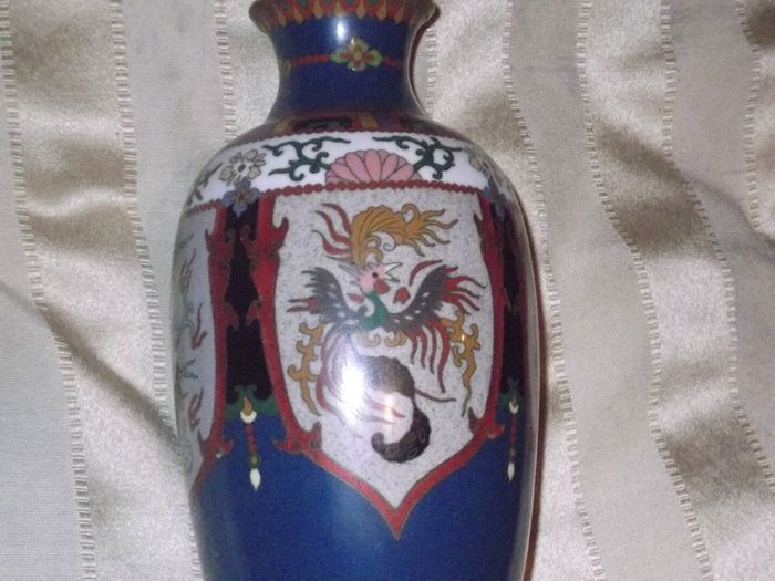 a lovely antique chinese or japanese  cloisonne vase