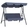Outsunny 3-Person Porch Swing with Stand, Outdoor Swing for Patio Porch with Adjustable Tilt Canopy & Comfortable Swing Bench-Style Seat, Steel Frame (FREE POSTAGE) Image 2