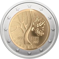 Estonia 2 Euro Commemorative Coin 2017 - Independence. Uncirculated.