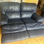 Blue Leather reclining sofas Image 3