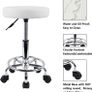 PU Leather Round Rolling Stool with Foot Rest Swivel Height Adjustment Medical Spa Drafting Salon Tattoo Work Office Massage Stools Task Chair Small (FREE POSTAGE) Image 3
