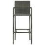 Bar Stools 2 pcs Grey Poly Rattan Image 3
