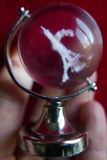 3d Laser Engraved Crystal Sphere with a Sandblasted