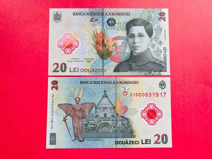 Romania  20  Lei.  2021. Pick 119a. Polymer Plastic ( Uncirculated )