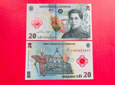 Romania  20  Lei.  2021. Pick 119a. Polymer Plastic ( Uncirculated )