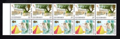 1991 Guernsey GB1.80 Definitive Stamp Booklet Pane (ex cover showing National Trust Building, St Peter Port) Mint Never Hinged (MNH)