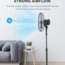 40W Pedestal Fan, 3 Speed Settings, 90 Oscillation, Adjustable Height Stand Fan, Powerful Airflow and Quiet Operation, Ideal For Home & Office, Black Image 3