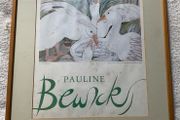 A framed and promotional poster for the solo exhibition of Pauline Bewick 1987