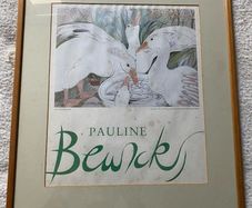 A framed and promotional poster for the solo exhibition of Pauline Bewick 1987