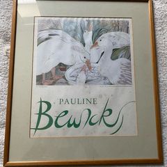 A framed and promotional poster for the solo exhibition of Pauline Bewick 1987