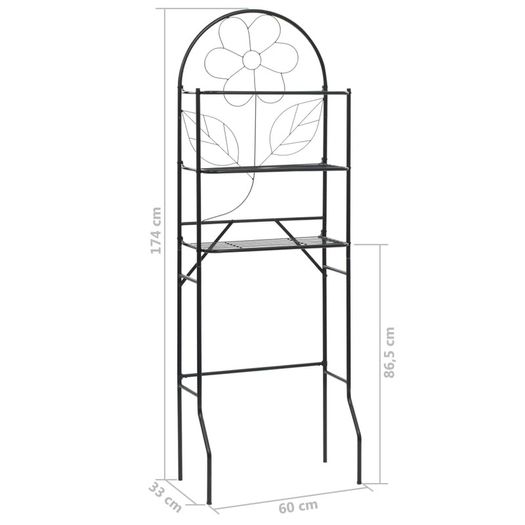 Toilet Rack Black 60x33x174 cm