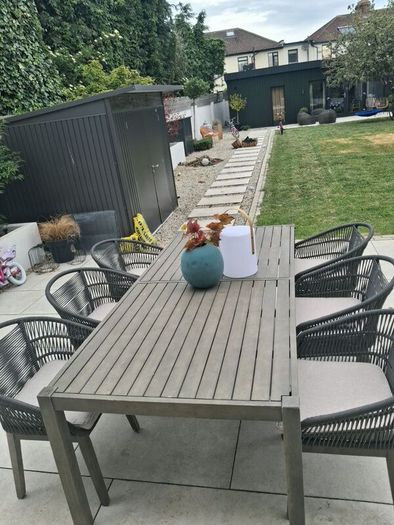 garden table and 6 chairs