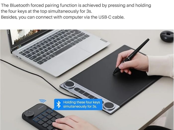 HUION Keydial Mini K20 Bluetooth Remote Keyboard