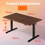 Standing Desk with USB Charging Port, 140 x 80 cm, 4 Preset Height Settings Image 8