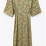 ZARA  floral  Print Midi Shirt summer Dress, S Image 5