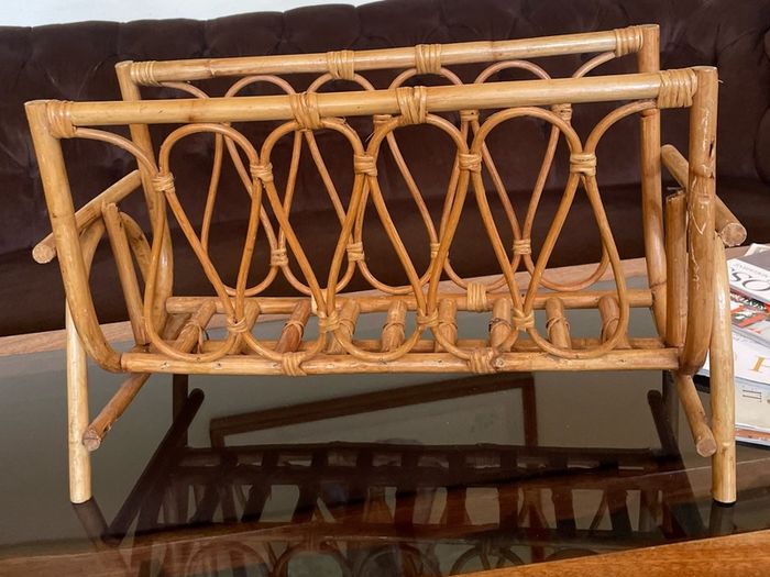 Vintage MCM Bamboo Magazine Rack