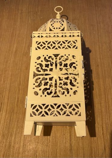 Decorative Cream Metal Moroccan-Style Lantern