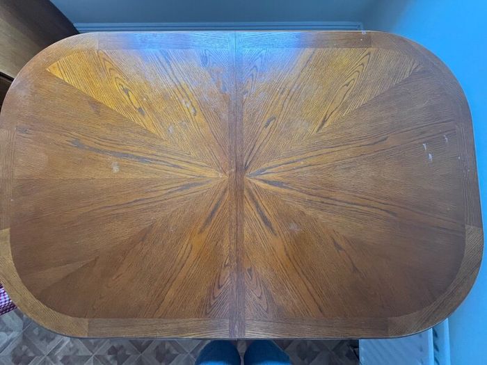 Solid Wood Dining Table + 4 Matching Chairs