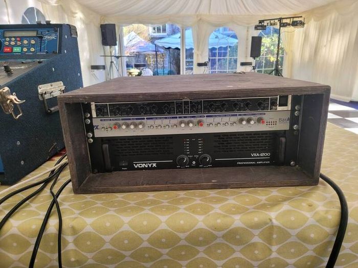 Dj equipment complete set up.