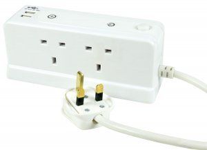 4-way 13A switched extension with USB Ports - 2.0m