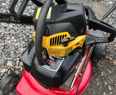 chain saw and lawnmower