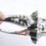 Vintage 925 Sterling Silver Flower Cz Cluster Ring size U - 5,4g Image 8